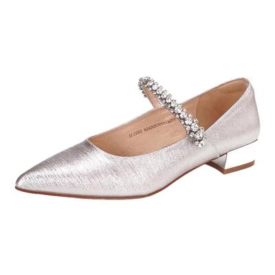 康莉一字带水钻低跟玛丽珍鞋单鞋