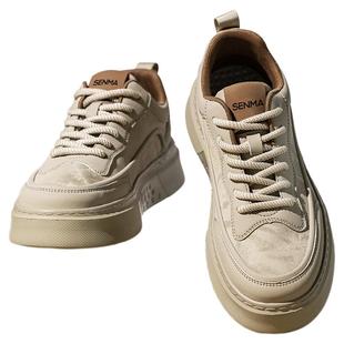 森马男鞋2025新款冬季百搭男士板鞋运动休闲加绒保暖棉鞋真皮潮鞋