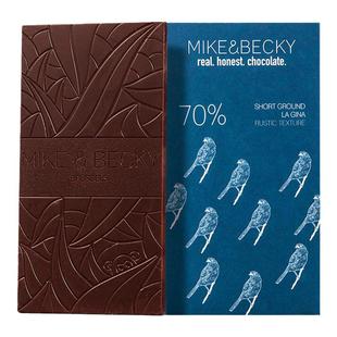 Mikebecky比利时原装进口多米尼加70%粗磨单一产地巧克力高端零食