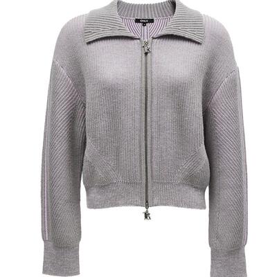 ONLY含绵羊毛翻领开衫针织衫