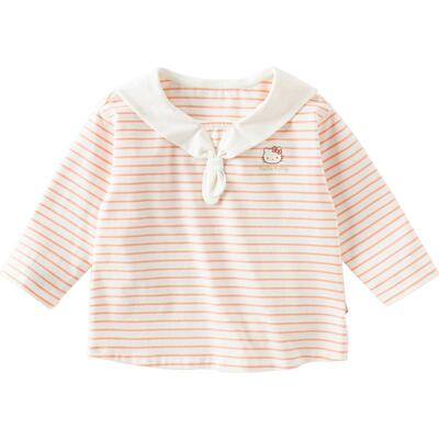 Hello Kitty联名戴维贝拉女童条纹T恤2026新款春装儿童宝宝打底衫