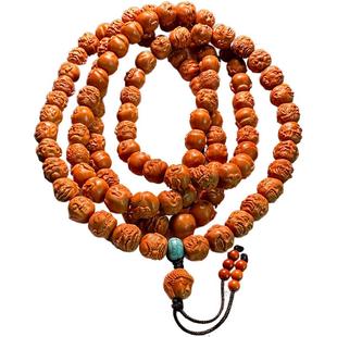 猴头核桃雕刻108罗汉男士文玩脖挂十八罗汉手串男款高端橄榄核雕