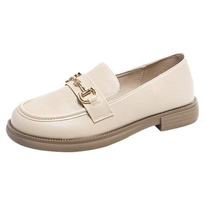 大东官方正品白色厚底乐福鞋