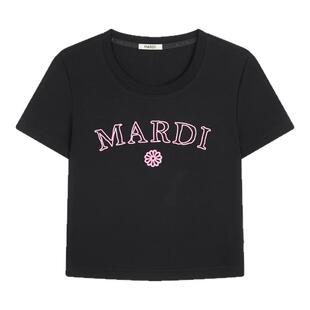 MARDI官方正品字母时尚短袖T恤棉宽松百搭2026夏季上衣女