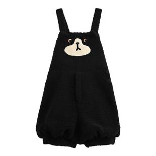 森女部落甜美风可爱猫咪刺绣宽松背带裤女2026新款减龄百搭休闲裤