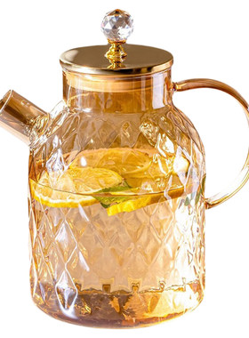 大容量凉水壶玻璃茶壶轻奢防爆家用冷水壶透明泡煮茶壶电陶炉套装