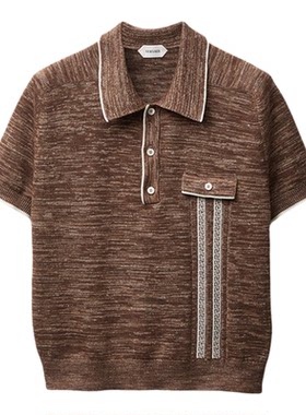 【秀场同款】VERSACE/范思哲 男士Mouliné提花针织Polo衫
