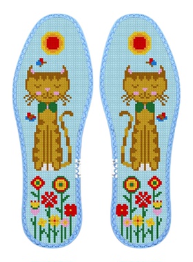 橘猫衔春鸿运玫瑰七层棉布带花边