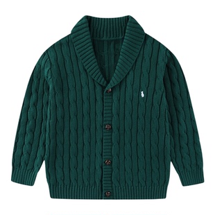 RL004毛衣男女童小马 厚款纯棉针织衫开衫外套 秋冬 90-170