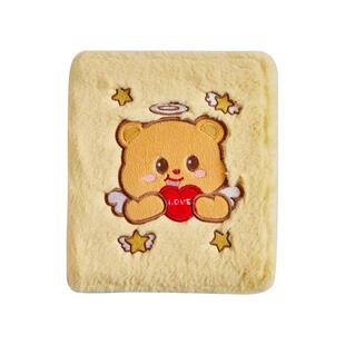 毛绒奶油小熊卡册四格3寸活页内页小卡明信片收纳册拍立得相册毛茸茸高颜值可爱照片纪念收藏册学生追星收纳