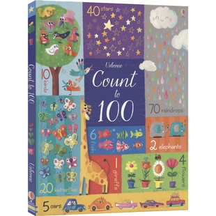 Usborne Count to 100 尤斯伯恩 数到一百 事物认知绘本 儿童英语数学启蒙 精装大开本 亲子读物 英文原版进口图书