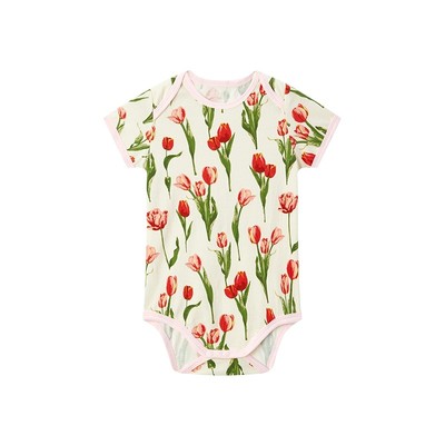 Milkbarn新生婴儿短袖包屁衣