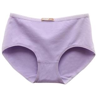 4条装女士内裤女纯棉三角裤中腰胖mm加肥加大码全棉少女式底裤头