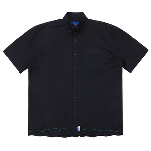 ADERERROR 春新款宽松纯色男女时尚立领短袖衬衫