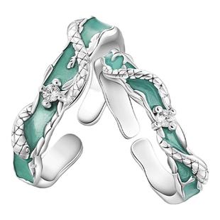 VIVIWELL星河蛇契S925纯银情侣对戒女新款简约高级感蛇形闺蜜戒指