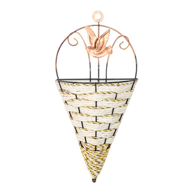 田园藤编吊篮花盆家居手工草花篮