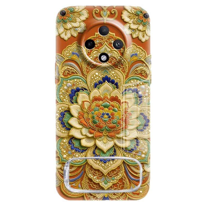 小清新彩色莲花图腾适用oppoa3pro手机壳新品高级感a6/a5pro网红爆款手机壳findx9/x8/x7pro防摔外壳保护套女