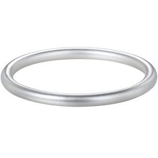 吴越老银铺素圈银手镯女9999纯银古法实心手镯足银镯子高级礼物