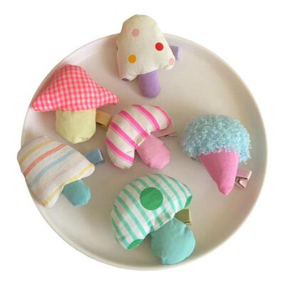 充棉冰激凌蘑菇布艺发夹发圈