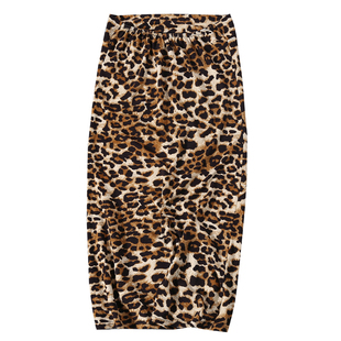 性感豹纹抹胸女士连衣裙中长款紧身大码胖MM包臀裹胸裙子