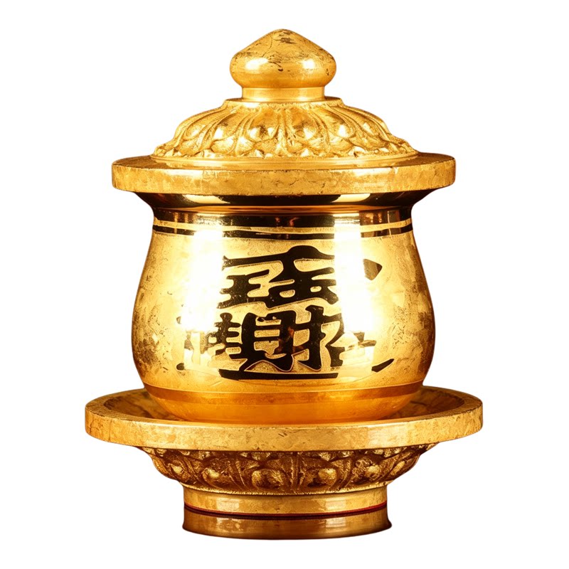 结晶佛字心经家用观音供水杯招财