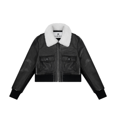 CalledBack毛领皮衣女夹克外套