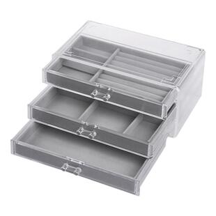 首饰盒亚克力耳环耳饰耳钉饰品收纳盒防氧化黄金项链收拾高档精致