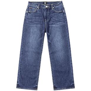 【张凌赫代言】Lee凉凉裤25新品舒适直筒中深蓝女凉感牛仔裤潮流