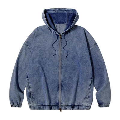 PSOBrand斜纹复古做旧牛仔夹克