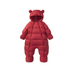 品牌婴儿羽绒连体衣2025新款包手包脚护肚保暖哈衣加厚爬服外出萌