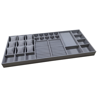 定制绒布抽屉首饰收纳盒家用妆台饰品展示盘耳环戒指项链分隔托盘