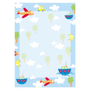 横款横版带图案彩色印花打印纸A4纸带花边信纸 横式可爱卡通创意花纹纸 幼儿园彩纸学生用奖状表扬信厚作文纸