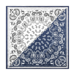 阿美咔叽复古男士桑蚕丝丝巾扣套装佩斯利纹小方巾英伦领巾腰果花