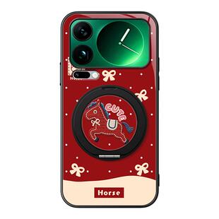 策马奔腾适用小米17手机壳mi15新款旋转磁吸支架小米13pro全包2026新年14ultra卡通防摔可爱12spor男女款