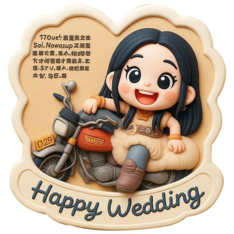 照片转3d浮雕画结婚高端定制Q版AI情侣浮雕画打印生日礼物冰箱贴
