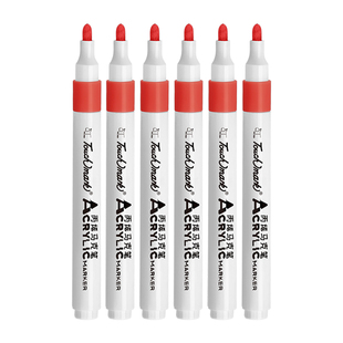 touchmark红色丙烯马克笔单支小学生彩笔美术专用大红正红记号笔国庆中秋儿童手抄报画笔幼儿园涂鸦水彩笔