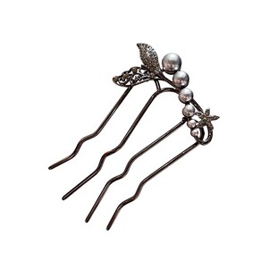 u型发夹珍珠发钗新中式高端丸子头发簪插梳簪子发夹盘发固定神器