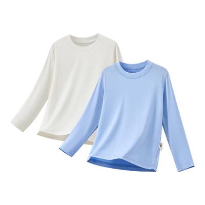 春秋宝宝长袖T恤莫代尔纯色上衣