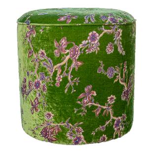 VANCASA芳蕊春晖 法式中国风坐墩凳子复古丝绒矮凳客厅高级换鞋凳