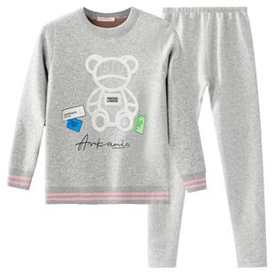 保暖内衣女加厚加绒秋衣秋裤纯棉套装初高中学生大童保暖校服内搭