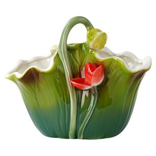 现代中式珐琅彩陶瓷花瓶客厅餐厅装饰品摆件插花桌面干花装饰花盆