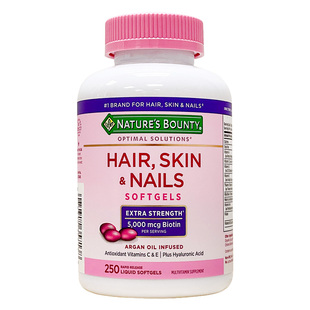 美国直邮Nature’sBounty自然之宝胶原蛋白生物素胶囊发肤甲250粒
