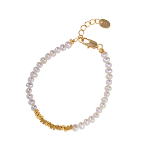 赛赛莉安天然淡水珍珠手链碎金子简约气质小众个性ins生日礼物女