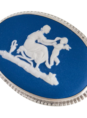 vintage玮致活骨瓷胸针Wedgwood