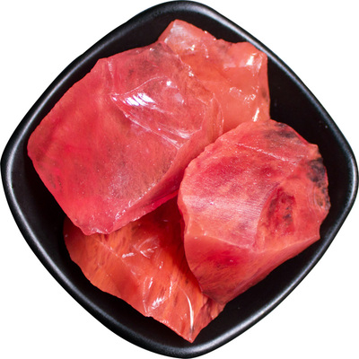 西瓜晶原石矿石标本红色水晶摆件