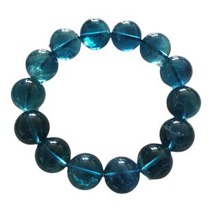 瑞铺原创天然正品水晶手串 玻璃体魔鬼蓝萤石手链 堪比碧玺海蓝宝