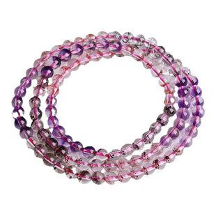 天然超七手串女生金草莓晶手链紫发三轮骨干多圈水晶红超七云母片