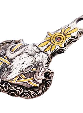 渡鸦原创林赛雕刻心锚乌鸦银吊坠