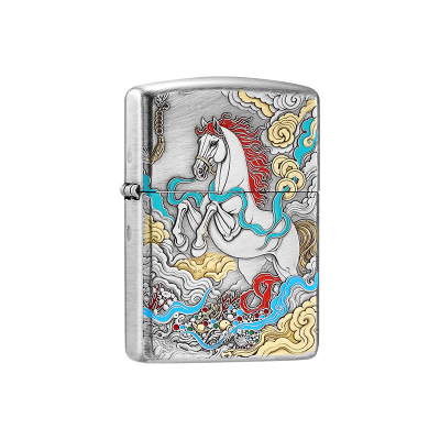 zippo打火机盔甲熏银骏业宏图