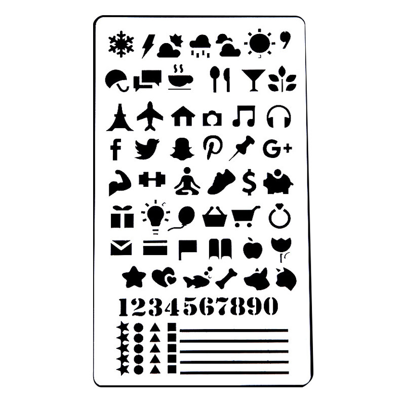 手帐印花模板diy手账绘画懒人